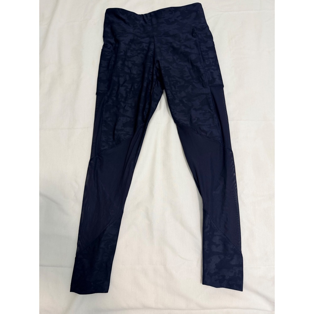 Bally Total Fitness Navy Camo Mesh Pocket Leggings M M19631-FLL0557A
